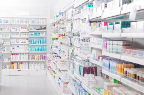 Pharmacy shelves